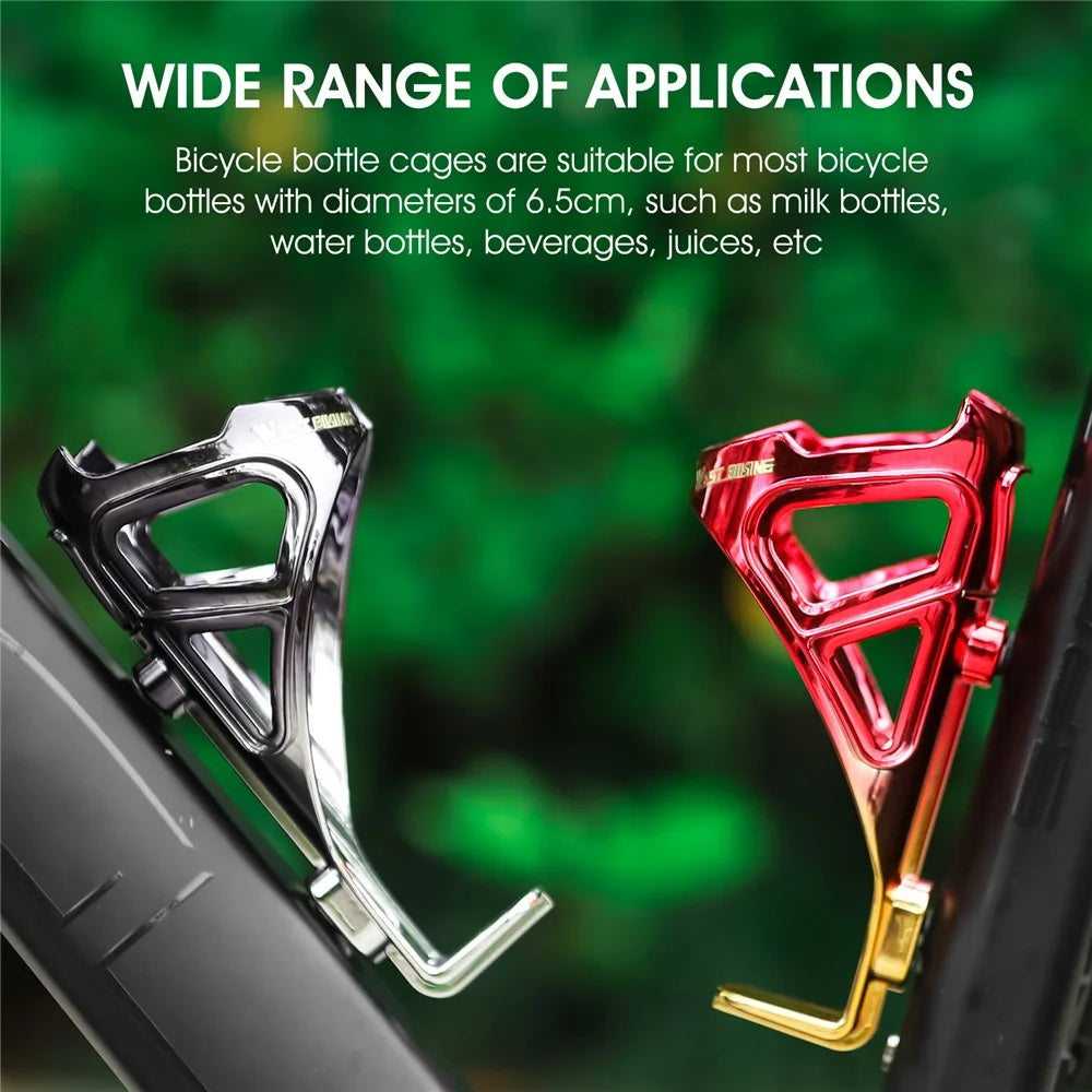 WEST BIKING YP0704033 Bike Bottle Cage Ultralight MTB Road Bicycle Water Bottle Holder Drink Cup Bracket - Black/Silver - 3