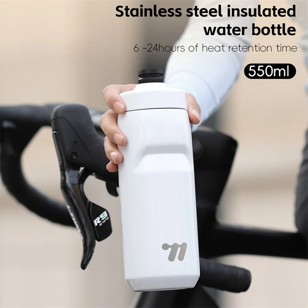 WEST BIKING YP0721053 550ml Stainless Steel Insulated Bottle Sports Cycling Water Bottle (BPA-Free, No FDA) - White - 4