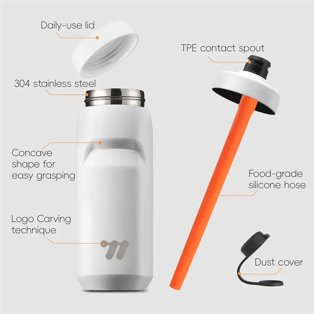 WEST BIKING YP0721053 550ml Stainless Steel Insulated Bottle Sports Cycling Water Bottle (BPA-Free, No FDA) - White - 5