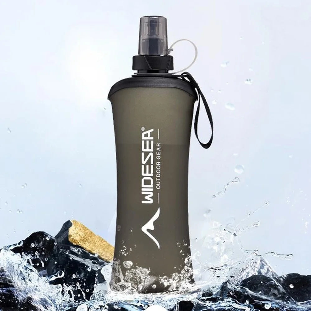 WIDESEA WSPC-003G Outdoor Running Cycling Sports Water Bottle 500ml TPU Soft Foldable Hydration Flask (BPA Free, No FDA) - 5