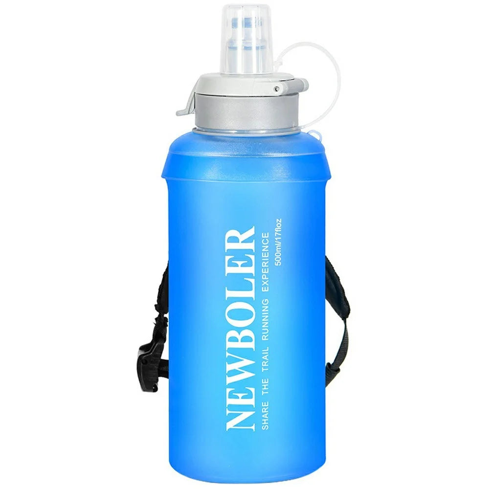 NEWBOLER BIKF-BOT217 500ML Soft Water Bottle Marathon Running Foldable Handheld Hydration Flask (BPA Free, No FDA) - 1