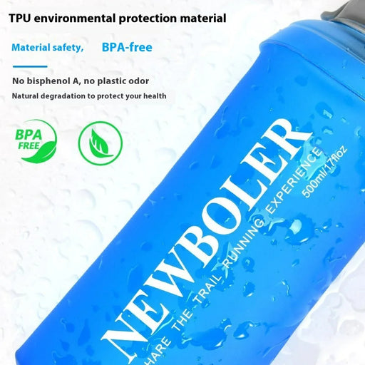 NEWBOLER BIKF-BOT217 500ML Soft Water Bottle Marathon Running Foldable Handheld Hydration Flask (BPA Free, No FDA) - 2