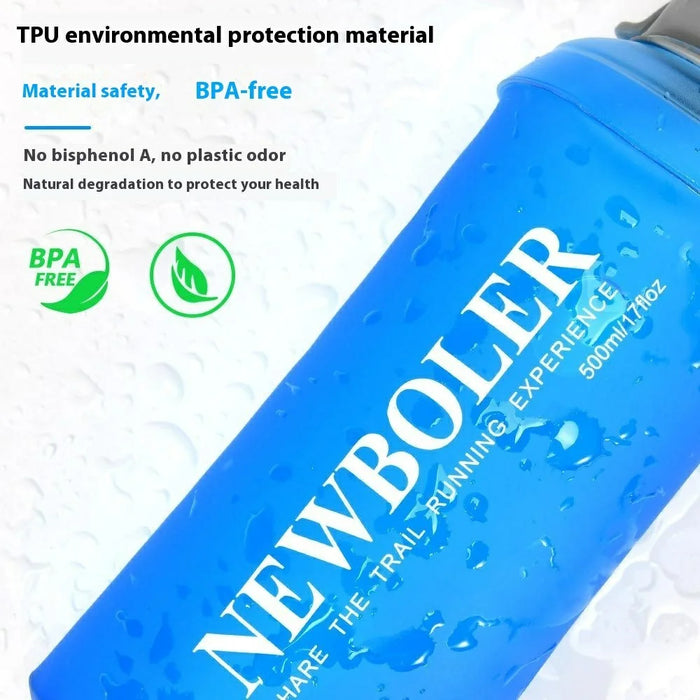 NEWBOLER BIKF-BOT217 500ML Soft Water Bottle Marathon Running Foldable Handheld Hydration Flask (BPA Free, No FDA) - 2