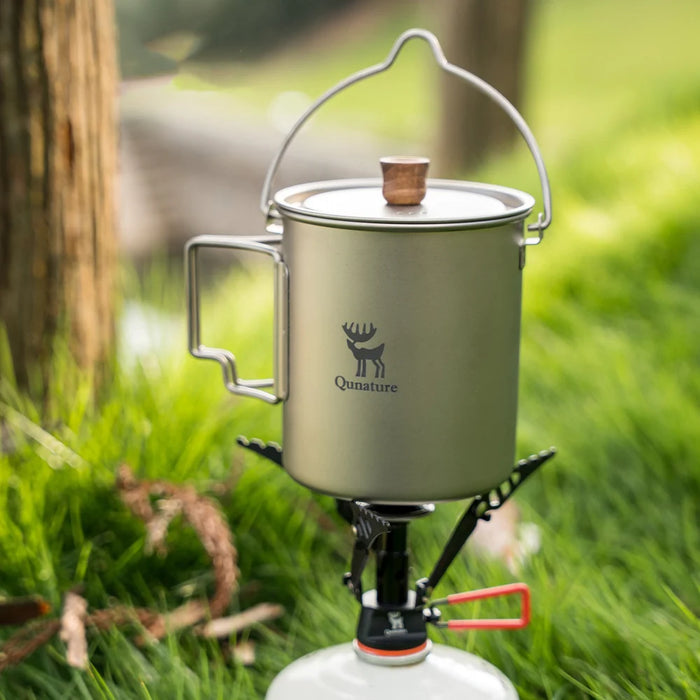QUNATURE 750ml Pure Titanium Coffee Mug Lightweight Tea Cup with Folding Handle for Camping Hiking (BPA Free, No FDA) - 5