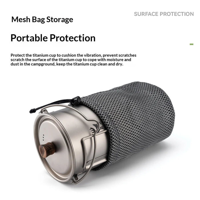 QUNATURE 750ml Pure Titanium Coffee Mug Lightweight Tea Cup with Folding Handle for Camping Hiking (BPA Free, No FDA) - 6