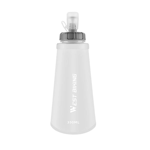 WEST BIKING YP0713024 350ml TPU Squeeze Hydration Pack Collapsible Sports Water Bottle for Running Cycling (BPA Free, No FDA) - Matte Gray - 1