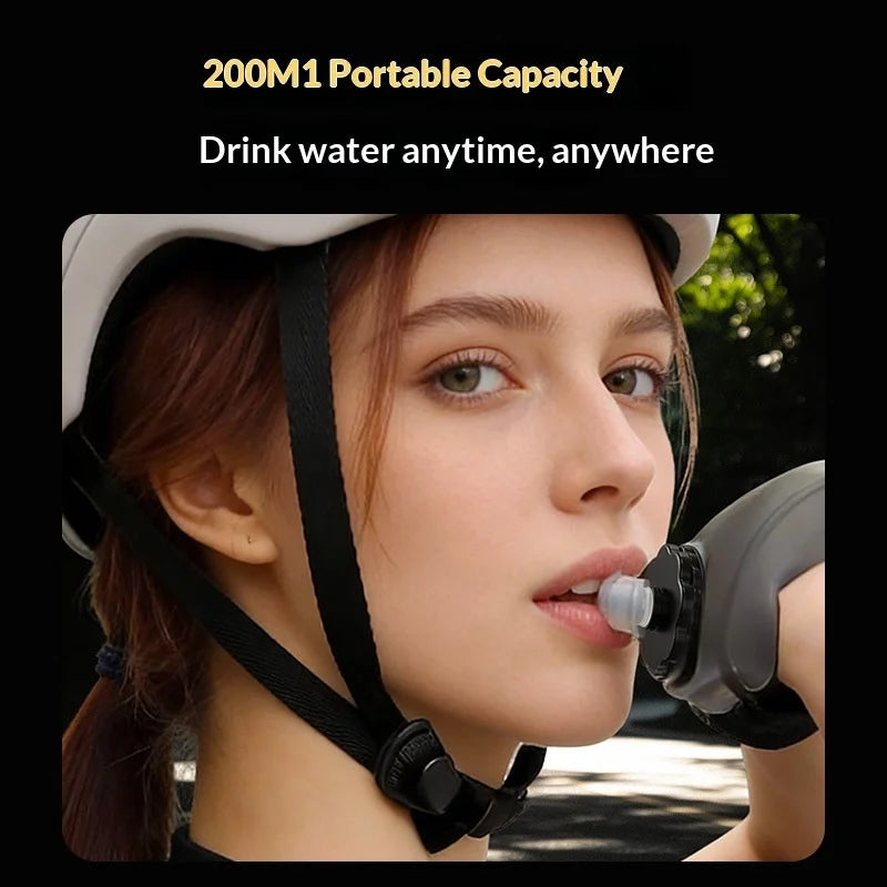 200ml Food Grade Silicone Wrist Water Bottle Portable Sports Water Cup for Running Cycling Hiking (BPA Free, No FDA) - White - 3