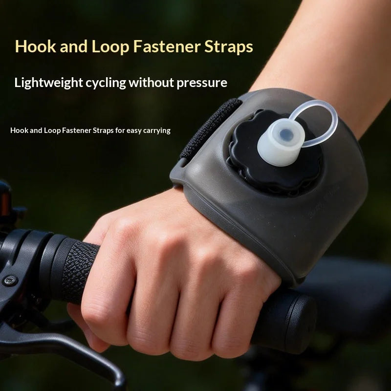 200ml Food Grade Silicone Wrist Water Bottle Portable Sports Water Cup for Running Cycling Hiking (BPA Free, No FDA) - White - 4