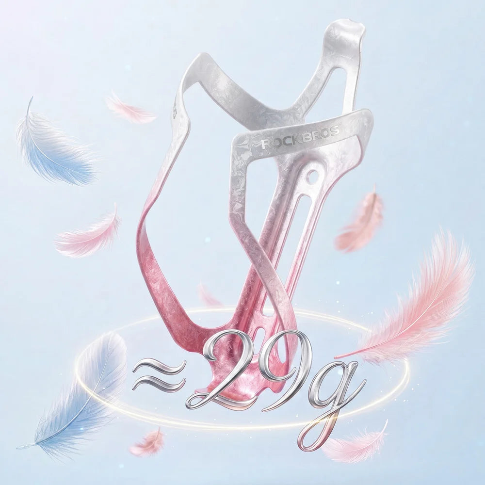 ROCKBROS CR-56 Bike Water Bottle Cage Aluminum Alloy Electroplated for Cycling - Pink White - 5