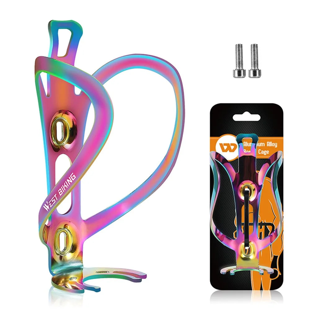 WEST BIKING YP0704034 Ultralight Bicycle Water Bottle Cage MTB Road Bike Aluminum Alloy Bottle Rack Holder Cycling Bottle Bracket, Multi-color - 1