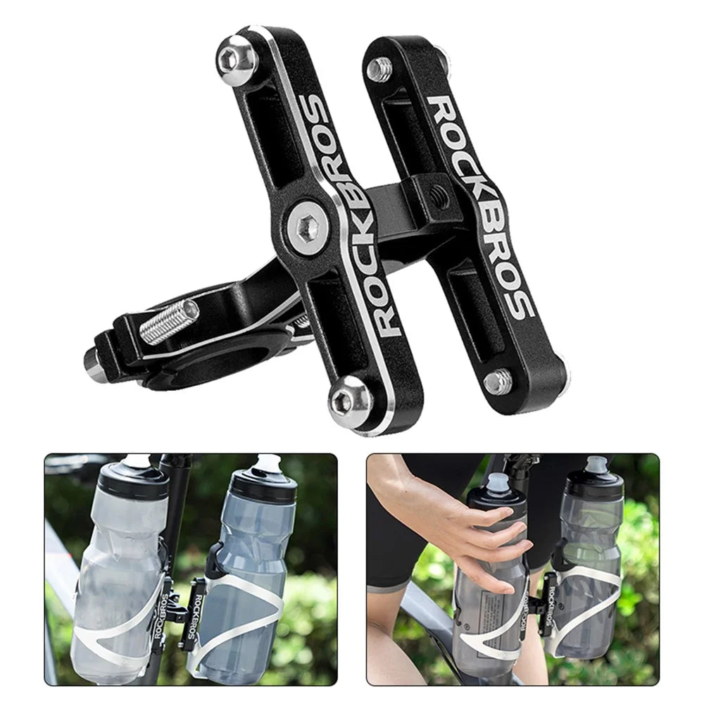 ROCKBROS KS-415 Aluminum Alloy MTB Road Bike Bottle Mount Adapter Double Side Water Bottle Cage Holder Adapter - 1