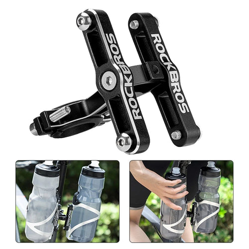 ROCKBROS KS-415 Aluminum Alloy MTB Road Bike Bottle Mount Adapter Double Side Water Bottle Cage Holder Adapter - 1