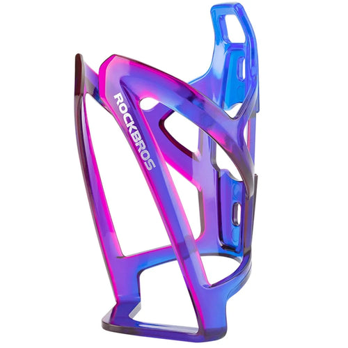 ROCKBROS 31210007001 Stylish Bicycle Cycling Plastic Water Bottle Cage MTB Road Bike Bottle Holder Rack - Blue/Purple - 1