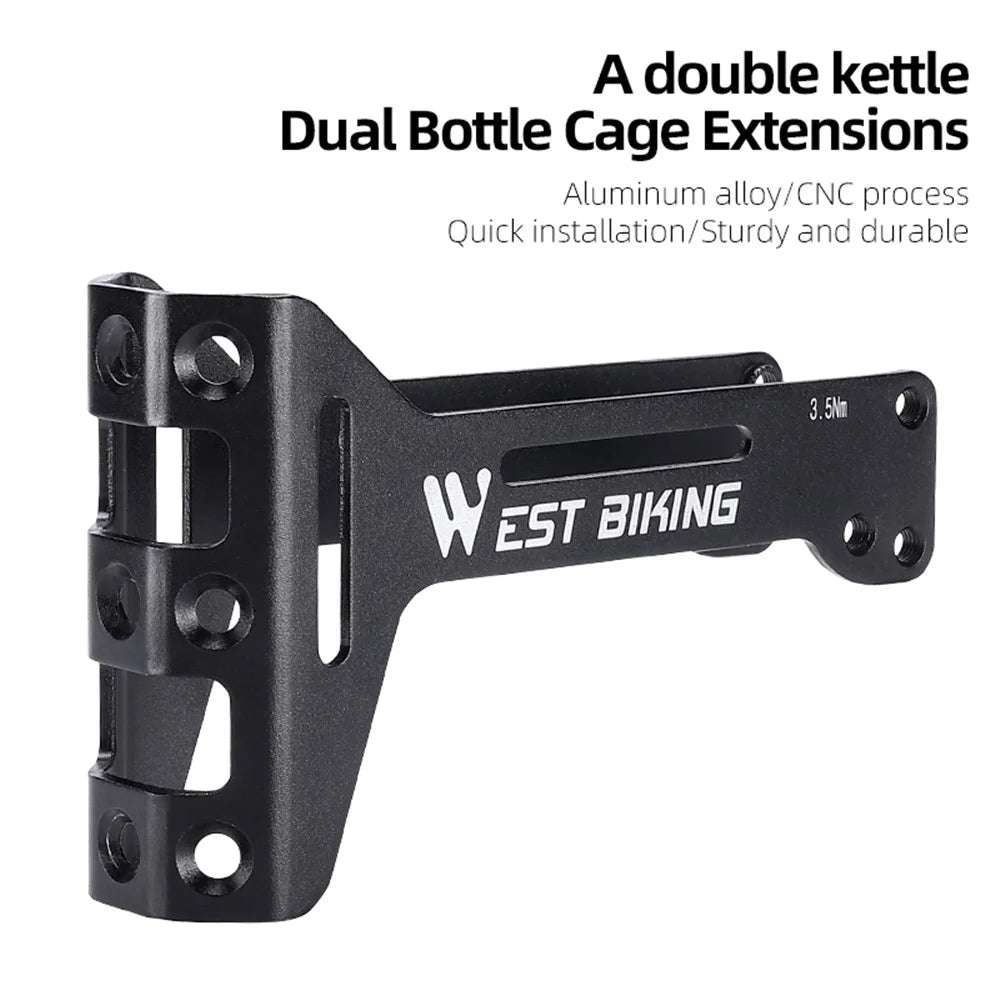 WEST BIKING YP0719305 Multifunction Bike Bottle Cage Seat Saddle Mount Adapter Water Bottle Holder with Adjustable Angle - 2