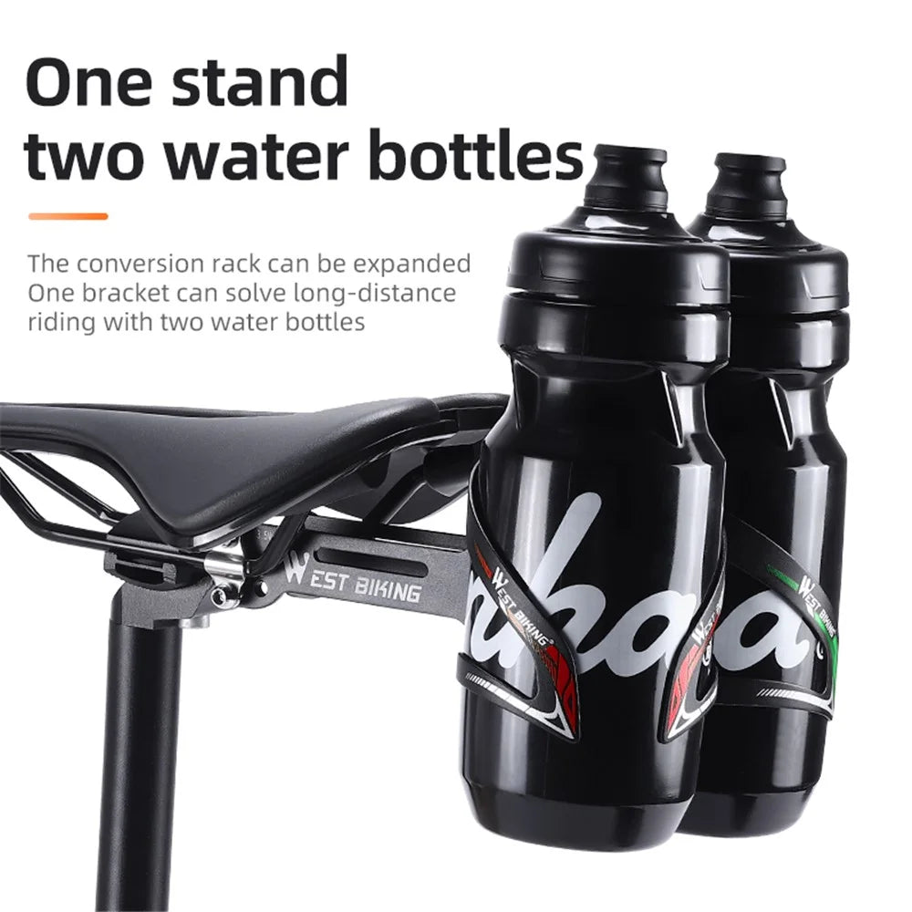 WEST BIKING YP0719305 Multifunction Bike Bottle Cage Seat Saddle Mount Adapter Water Bottle Holder with Adjustable Angle - 3