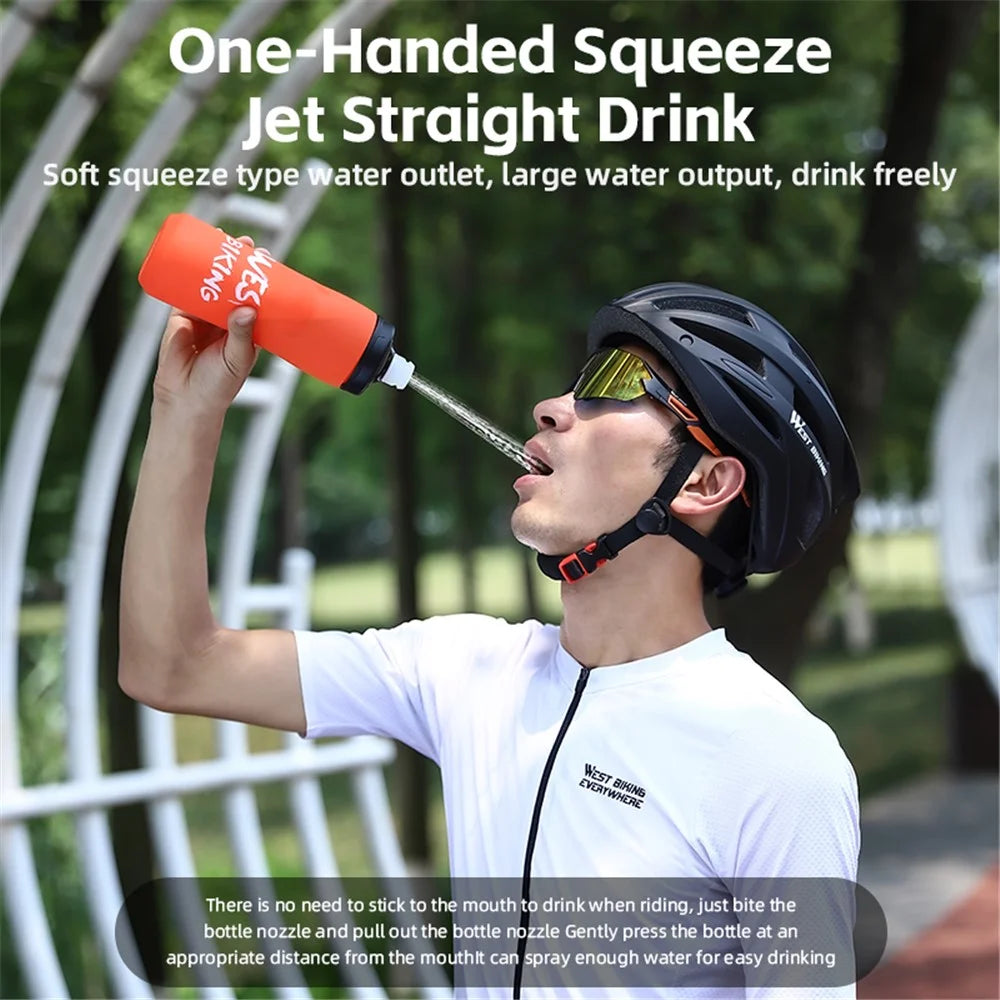 WEST BIKING YP0721041 620ML PP+Silicone Outdoor Water Bottle (BPA Free, without FDA Certification) - Transparent / White - 7
