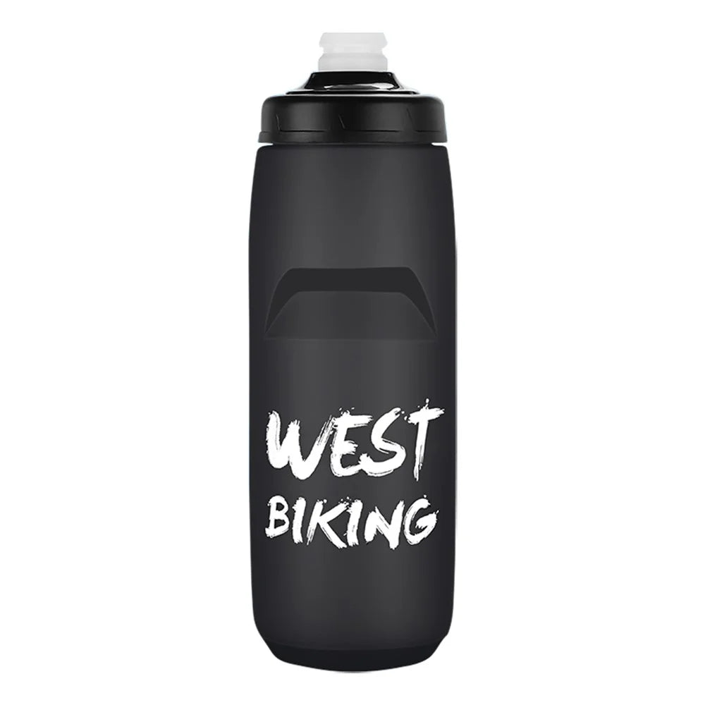 WEST BIKING YP0721042 750ML PP+Silicone Water Bottle Outdoor Camping Drinking Cup (BPA Free, without FDA Certification) - Matte / Black - 1