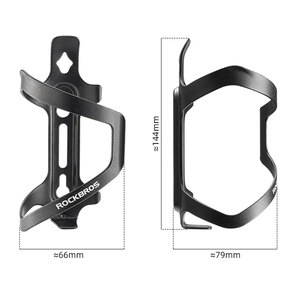 ROCKBROS CR-01 Aluminum Alloy Bicycle Water Bottle Cage MTB Road Bike Bottle Holder Rack - Black - 7