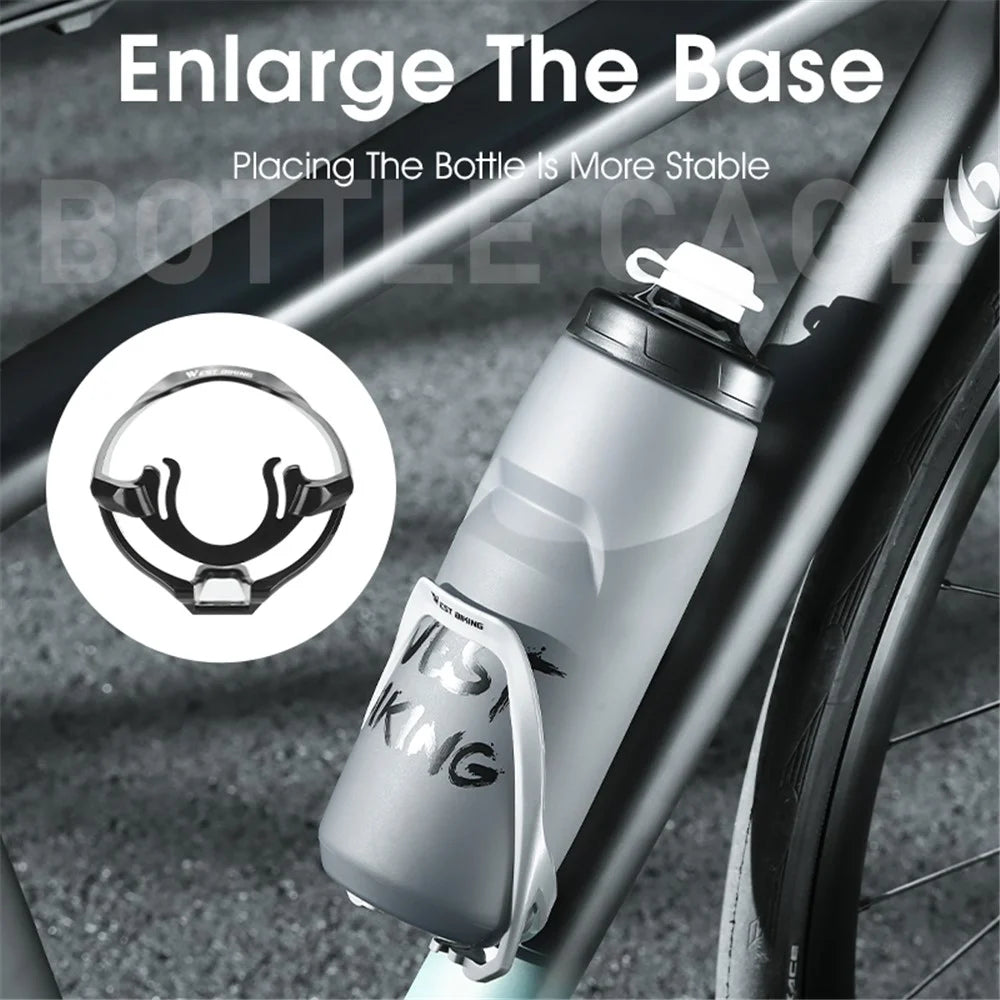 WEST BIKING YP0704043 Bicycle Water Bottle Cage PC+Fiberglass Bike Bottle Mount Bracket - Black - 6