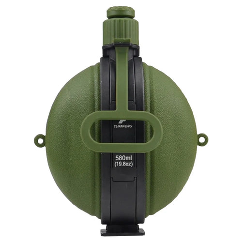 580ml Collapsible Silicone Water Bottle with Compass (No FDA, BPA-Free) - Army Green - 1