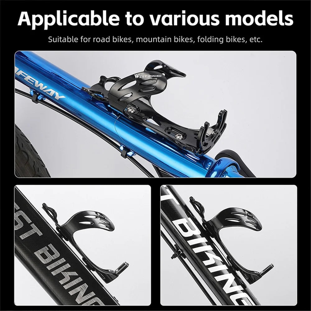 WEST BIKING YP0704044 Bike Water Bottle Cage High Strength PC Bicycle Bottle Holder Bracket - Black - 7