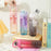 1000ml Gradient Color Drinking Cup Outdoor Portable Water Bottle with Tea Divider - Tangerine Pink - 7