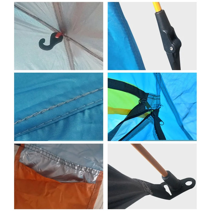 Outdoor Camping Tent Rain-Proof Windproof Easy Open Automatic Tent, 200x150x110cm  - Blackish Green - 7