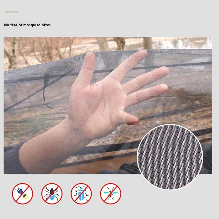 Single Person Quick Open Mosquito Proof 210T Polyester Hiking Camping Tent with Outer Tent and Storage Bag - Coffee - 7