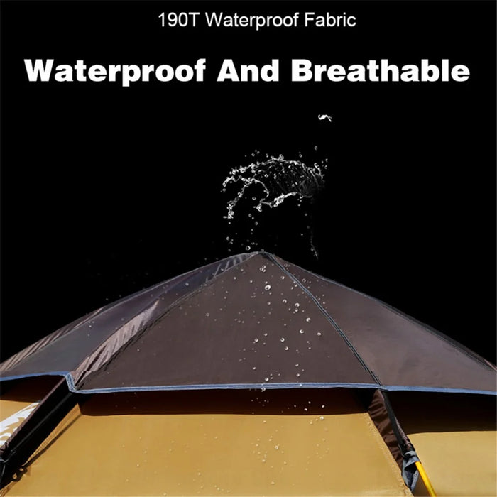HEWOLF HW-Z1789 3-4 People Waterproof Hexagonal Automatic Tent Outdoor Camping Travel Tent - Camel - 3