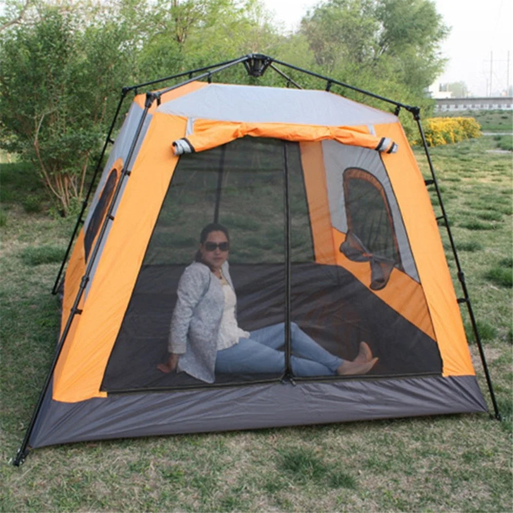 AXZZD001 Outdoor 6 People Automatic Tent Waterproof 210D Oxford Cloth Camping Beach Travel Tent - 5