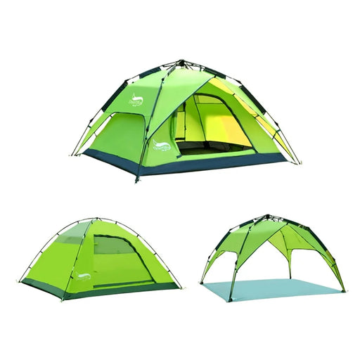 DESERT&FOX 3-4 People Outdoor Double Layer Automatic Tent Rainproof Dual Door Camping Hiking Tent - Green - 2