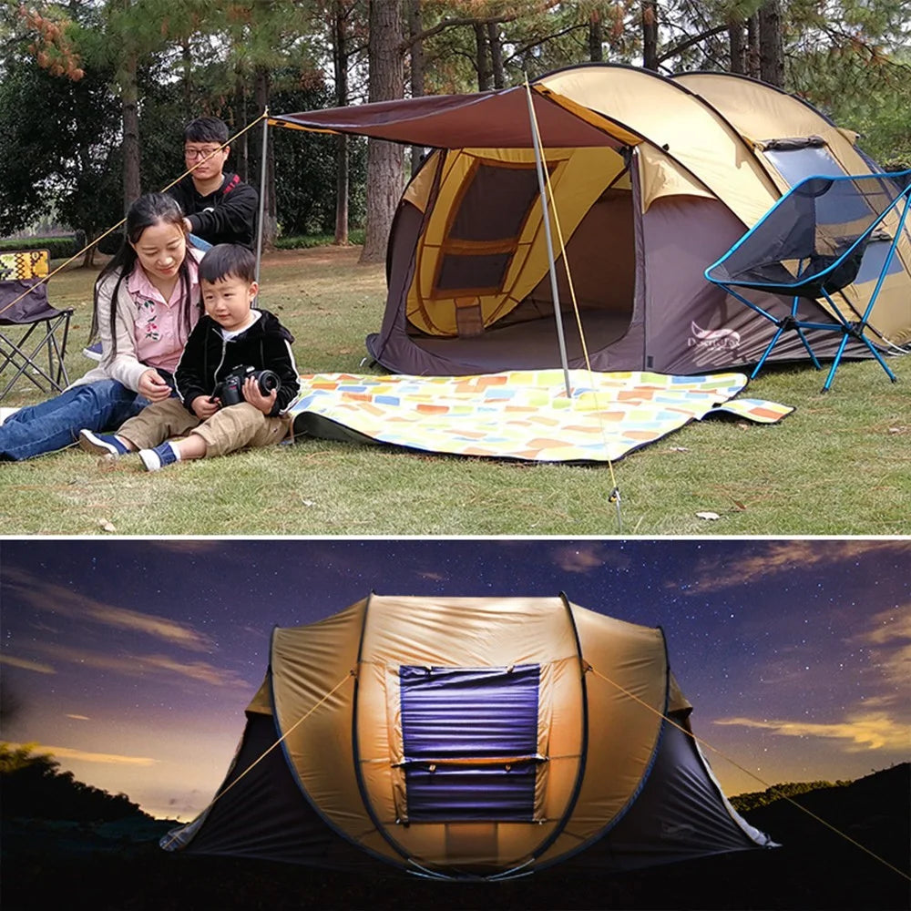 DESERT&FOX 3-4 People Outdoor Automatic Tent Rainproof Sunproof Camping Hiking Beach Tent - Grass Green/Army Green - 6