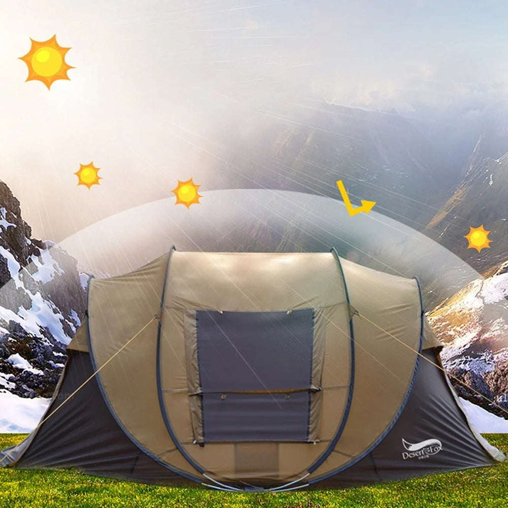 DESERT&FOX 3-4 People Outdoor Automatic Tent Rainproof Sunproof Camping Hiking Beach Tent - Grass Green/Army Green - 7