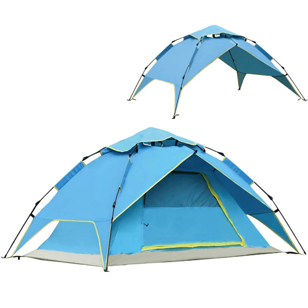 ZP-012 Pop Up Camping Tent  2-3 People Instant Automatic Opening Tent UV Protection Hiking Beach Sun Shelter - Blue - 1