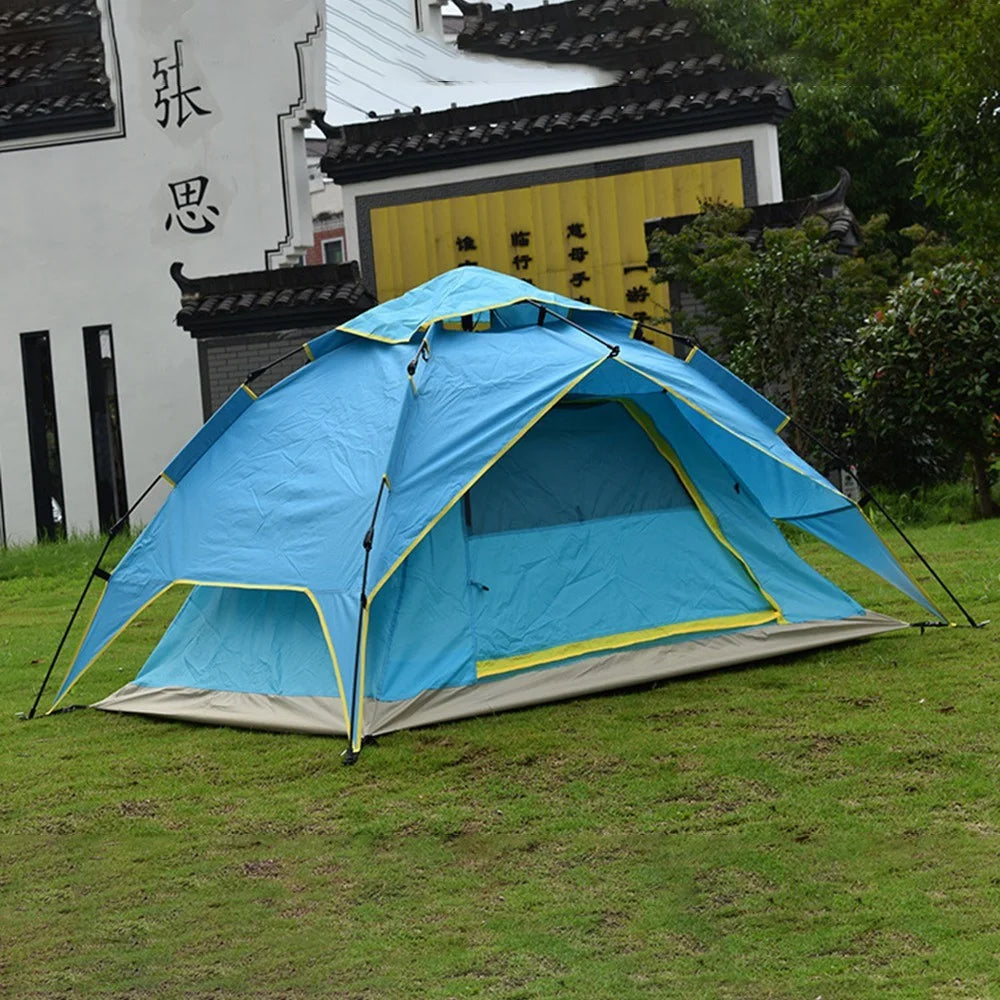 ZP-012 Pop Up Camping Tent  2-3 People Instant Automatic Opening Tent UV Protection Hiking Beach Sun Shelter - Blue - 2