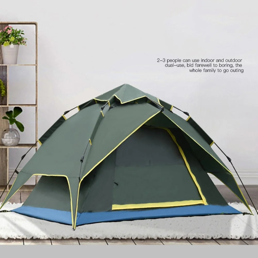 ZP-012 Pop Up Camping Tent  2-3 People Instant Automatic Opening Tent UV Protection Hiking Beach Sun Shelter - Blue - 4