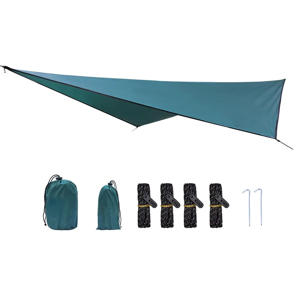 TM-0008 Camping Tarp Portable Waterproof Tent Multifunctional Awning for Outdoor Travel Hiking Picnic - Blackish Green - 1