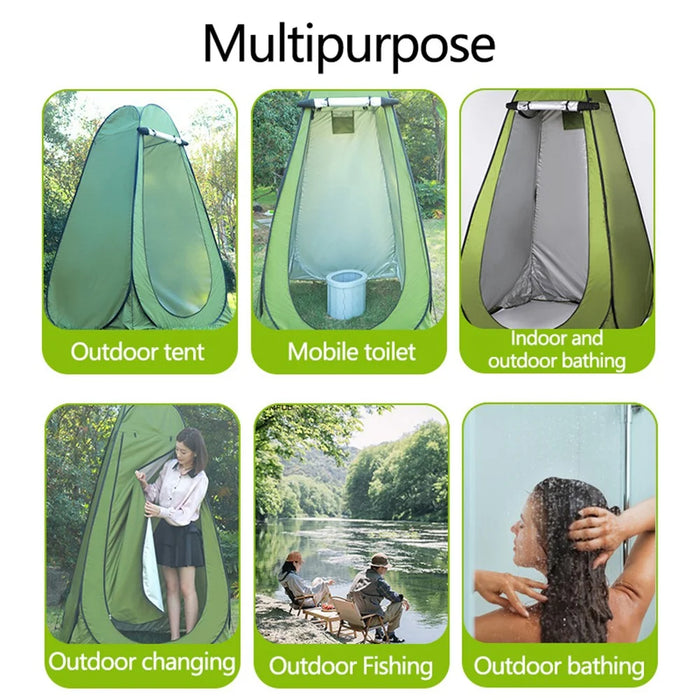 Portable Outdoor Tent Shower Toilet Dressing Room Folding Pop-Up Camping Tent for One Person, 120*120*190CM - Army Green - 6
