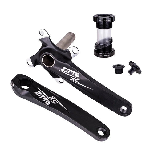 ZTTO ZT-01 Bike Cranksets Bicycle Crank Arm Set with Bottom Bracket Kit and Chainring Bolts Cycling Parts - Black - 1