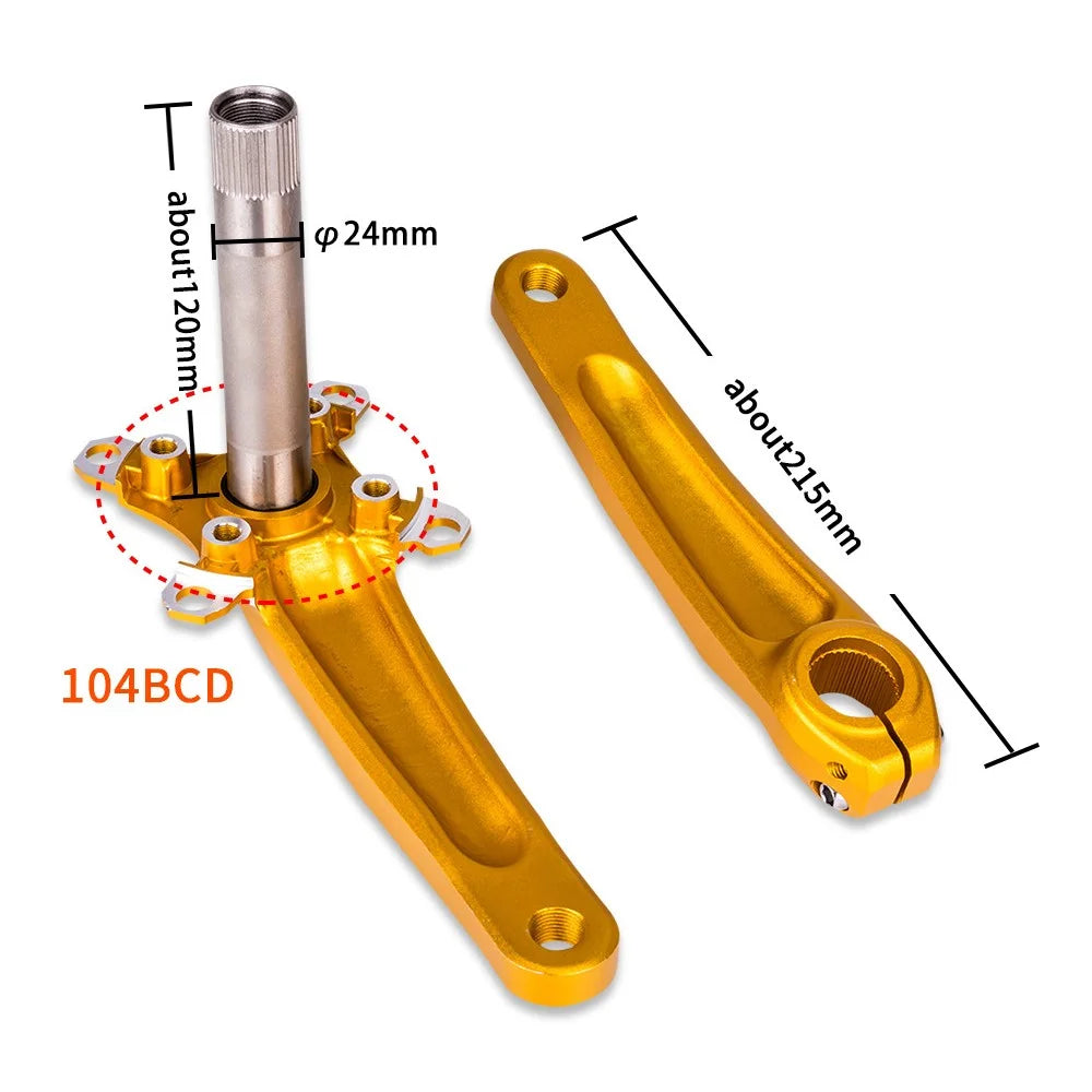 ZTTO ZT-01 Bike Cranksets Bicycle Crank Arm Set with Bottom Bracket Kit and Chainring Bolts Cycling Parts - Black - 5