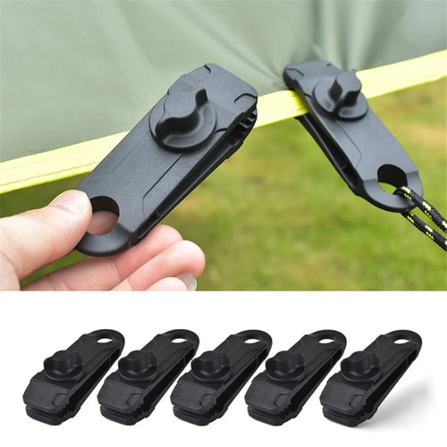 5Pcs/Set Outdoor Tent Canopy Tarp Clip Awning Windproof Fixed Buckle Clip for Camping Hiking - 1