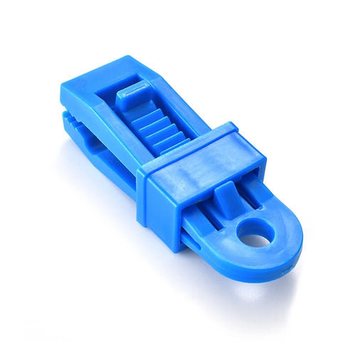 10Pcs/Set Awning Clamp Tent Trap Clip Tighten Lock Grip for Outdoor Camping Farming - Blue - 1