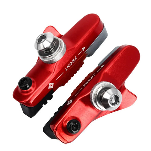 RIDERACE rn2200 1 Pair Aluminum Alloy + Rubber Mountain Road Bike C Brake Pads Braking Holder Shoes - Red - 1