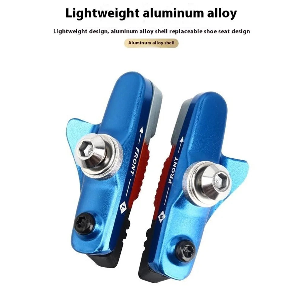 RIDERACE rn2200 1 Pair Aluminum Alloy + Rubber Mountain Road Bike C Brake Pads Braking Holder Shoes - Red - 6