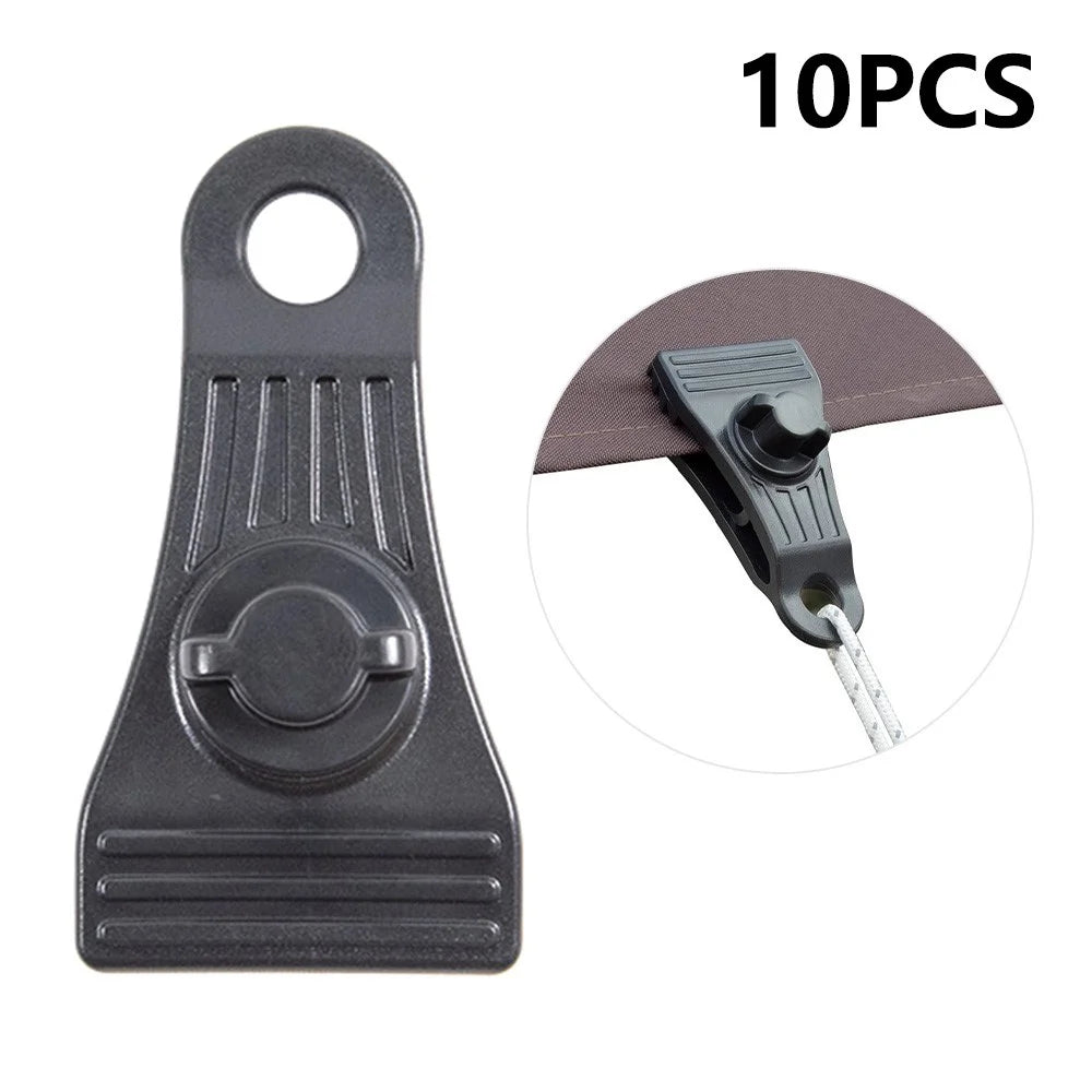 10Pcs Heavy Duty Tent Clamps Outdoor Windproof Tarp Canopy Plastic Clips - 1