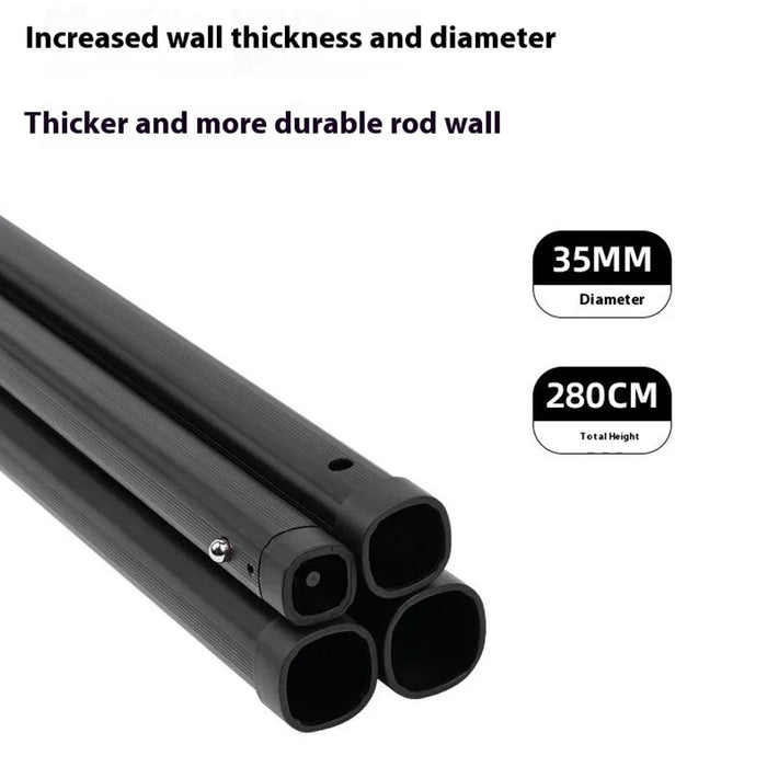 SHINETRIP A561 2PCS Telescoping Camping Tent Tarp Poles 4-Section Aluminum Alloy 80-220cm Telescopic Rods - Midnight Black - 2
