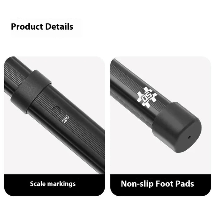 SHINETRIP A561 2PCS Telescoping Camping Tent Tarp Poles 4-Section Aluminum Alloy 80-220cm Telescopic Rods - Midnight Black - 4