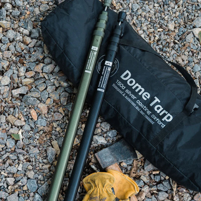 SHINETRIP A561 2PCS Telescoping Camping Tent Tarp Poles 4-Section Aluminum Alloy 80-220cm Telescopic Rods - Midnight Black - 5