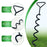 4Pcs Spiral Ground Anchor 40cm Stainless Steel Stakes with Fixing Straps for Camping Tent Trampoline - Black - 4