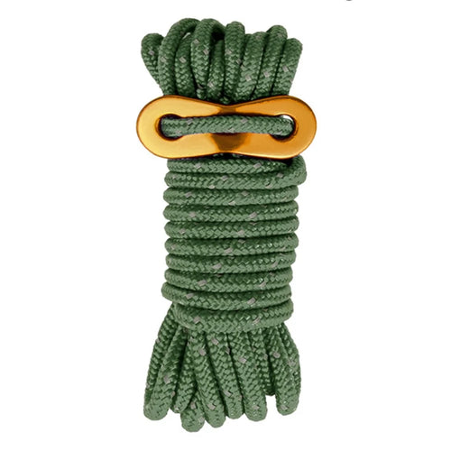 1 Bundle of Reflective Tent Canopy Rope 4mmx4m Lightweight Line Cord with Tensioner for Outdoor Fishing Climbing Rescue Camping - Army Green - 1